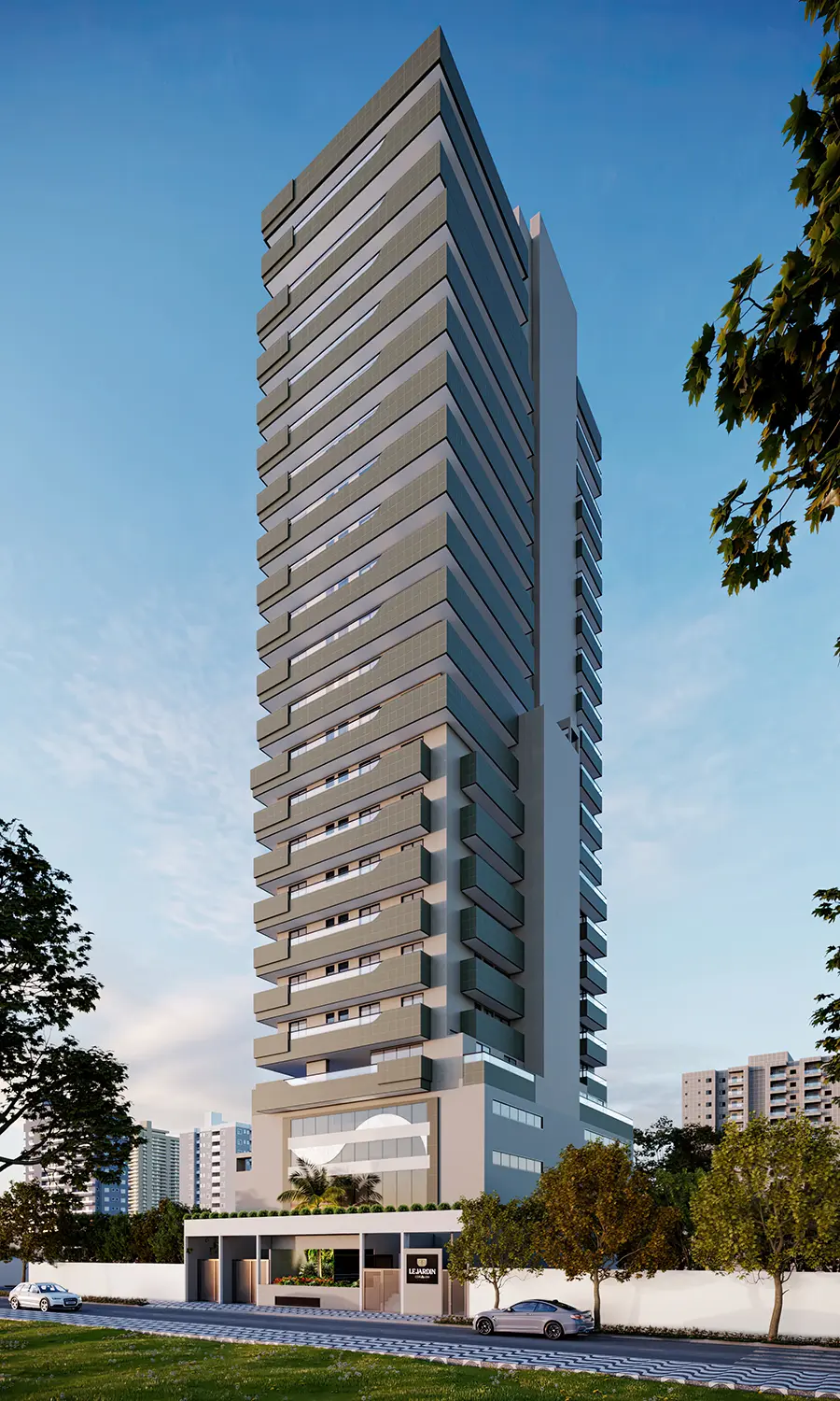 Tall apartment building